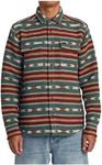 RVCA Mens Long Sleeve Woven Button Front Flannel Shirt - RVCA Blanket (Teal, Medium)