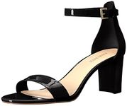 Nine West Women's Pruce Heeled Sandal, Black Patent, 11, Black Patent, 11