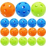 FINGER TEN Plastic Baseballs Softball Practice Hitting Balls for Indoor Outdoor, Training Balls Lightweight for Kids Men Women Baseball Golf Batting Balls (9 Pack, Multicolor)