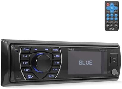 Pyle PLRMR27BTB Bluetooth Marine Receiver Stereo, Hands-Free Calling, Wireless Streaming (Black)