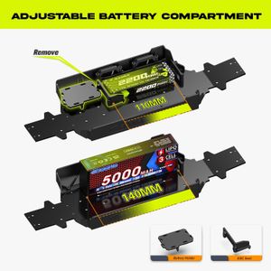 AMORIL 1/10 Brushless RC Car – Green High-Speed Remote Control