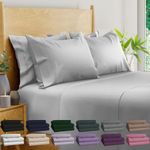Bamboo Sheets Queen Bamboo Sheets 6 Piece - 100% Organic Bamboo Bed Sheets Queen Sheet Set Cooling Sheets Queen Size Sheets Deep Pocket Queen Sheets Queen Bed Sheets Queen Size Cool Sheets Light Gray