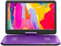 Yoton 17.5" Portable DVD Player with 15.6" Large HD Swivel Screen, 6 Hours Working Time with Built-in Battery, Dual Stereo Speakers, Support USB/SD Card/Sync TV and Multiple Disc Formats-Purple