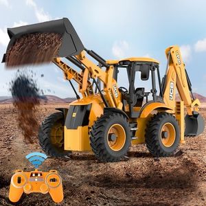 DOUBL E JCB 1:20 Scale RC Excavator & Loader – Dual-Function Construction Model with Rotating Arm, Realistic Sound & Light | Ideal
