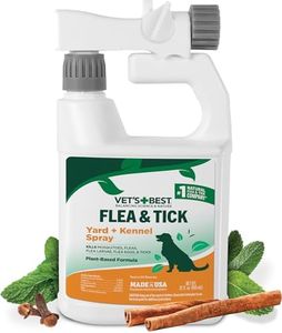 Vet's Best Flea and Tick Yard and Kennel Spray - kills Mosquitoes with Certified Natural Oils - Plant Safe with Ready-to-Use Hose Attachment - 32 oz