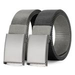 WERFORU Men Tactical Belt Nylon Belt for Men Golf Belt Reversible Belt with Flip-Top Metal Buckle Hiking Rigger Military Work-2-in-1 Belt (36"-40" Waist Adjustable,Black/Grey)