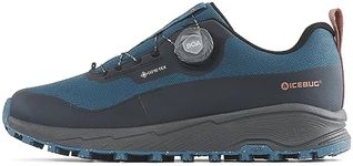 Icebug Mens Haze RB9X GTX Trail Hiking Shoe with Traction Sole, Petroleum/Chestnut, 9