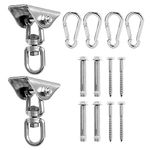 JUNGLE WELL Heavy Duty Swing Hangers 500kg Capacity, 360 Swivel Stainless Steel Swing Hooks, Hardware for Concrete, Wooden Sets, Hammock Chair, Playground Equipment, Heavy Bag (2 Sets)