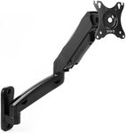 VIVO Black Height Adjustable Pneumatic Extended Arm Single Monitor Wall Mount, Full Motion Articulating, Fits 17 to 27 Inch Screen (Mount-V001G)