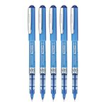 Hauser Tech 5 Gel Pen Pouch Pack | 0.55 mm Tip Size | Liquid Ink With German Technology | Comfortable Grip With Smudge Free Writing | Sturdy, Refillable Pen | Blue Ink, Pack Of 5