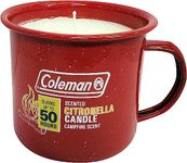 Coleman Scented Outdoor Citronella Candle in Tin Mug, Campfire Scented Rustic Outdoor Camping Candle, Up to 50h Burn Time