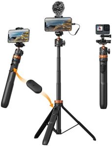 K&F Concept Treppiede Smartphone e Fotocamera, Bastone Selfie 159cm MS08 con Telecomando Bluetooth, Selfie Stick e Treppiede da Tavolo e Viaggio 2 in 1 per IPhone GoPro DJI Osmo Action Insta 360