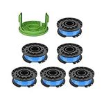 THTEN 29252 29092 Weed Eater Spools Replacement for Greenworks 21302 21332 21342 20V 24V 40V 16ft 0.065”Single Line String Trimmer with 3411546A-6 Cap Covers Parts Auto-Feed String Edger 6+1