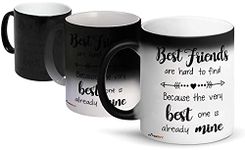 FirseBUY Friendship Magic Mug, Best Friends are Hard to Find Because They Very Best One is Already Mine Printed Ceramic Coffee Cup, Black 11 Ounce