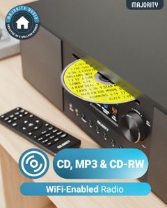 MAJORITY Quadriga Internet Radio – Black WiFi Stereo Speaker