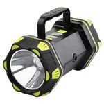 Rechargeable LED Torch Camping Lights with 4800mah USB and Solar Charging 15W High Power Beam Flashlight Waterproof Outdoor Searchlight 3 Modes Portable Lightweight Lantern Emergencies Work Light