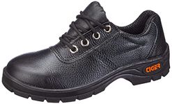 Tiger Men's Low Ankle Lorex Steel Toe Safety Shoes (Size 6 UK, Black, Leather)