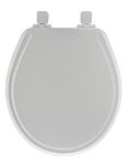 Mayfair 48SLOWA 000/848SLOWA 000 Slow-Close Molded Wood Toilet Seat featuring Whisper-Close, Easy Clean & Change Hinges and STA-TITE Seat Fastening System, Round, White