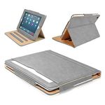 MOFRED® Grey & Tan Apple iPad Air 2 (Launched 2014) Leather Case-Voted #1 Best iPad Case by The Daily Telegraph (iPad Models A1566 A1567)