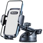 Rorhxia 3-in-1 Silver Phone Mount for Car [2024 Most Stable and Flexible Suction Cup] Vent Dashboard Windshield Cell Phone Holder Car Fit for iPhone 15 14 13 12 Pro Max Samsung All Phone