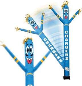 Sporticulture NFL Football Los Angeles Chargers Wacky Waving Inflatable Tube Guy with LED Lights & Built-in Blower Air Wacky Dancers NFL Inflatable Tube Man Crazy Sports Fan Outdoor Party Decoration
