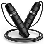 Konex Adjustable Skipping Rope for Men & Women | Jumping Rope for Fitness, Home & Gym Workouts (Black)