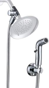 Dog Shower Sprayer Attachment for Fast and Clean Pet Showering | Multifunctional Sprayer, Metal Diverter, 100 Inch Extra Long Hose, No Drill Hook | Dog Washing-Bathingroom (Chrome)