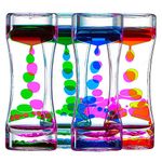 IRQ 4-Pack Liquid Timer Motion Bubbler Gravity Colorful Hourglass Timer with Droplet Movement, Bedroom, Kitchen, Bathroom Sensory Play Visual Home or Desktop Ornaments