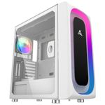 ALSEYE Glass Ai-Pro White Argb Mid-Tower E-Atx Pc Gaming Case, Pre-Installed A Halo-Pro Argb Fan, Usb 3.0 Type-C Ports Contained