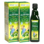 Herbal Canada Aloevera Ras | Good for Digestive Health, Skin and Liver Function | Naturally Antioxidant and Antimicrobial (1L) (Pack of 2)