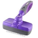 HERTZKO Self-Cleaning Slicker Brush for Dogs and Cats Pet Grooming Dematting Brush Easily Removes Mats, Tangles, and Loose Fur from The Pet’s Coat (Sensitive Skin (Small))