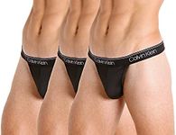 Calvin Klein Men's Thong 3 Pack, Black, X-Large