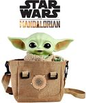 Mattel Star Wars Grogu Plush 10-inch Toy, Character Figure with Soft Body, Sounds & Carrier, Inspired by Star Wars The Mandalorian