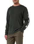 Carhartt Men's Relaxed Fit Heavyweight Long-Sleeve Logo Sleeve Graphic T-Shirt, Peat, XL