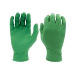 SHOWA 6110PF Disposable Biodegradable Nitrile Powder Free Work Glove, 240mm long, .1mm thick, Green, L(Pack of 100)