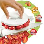 Rapid Slicer Vegetable Cutter - Bagel Slicer with Non-Slip Holder for Easy and Stable Slicing - Multi-Use Food Slicer for Fruits, Vegetables, Meats - Dishwasher Compatible - White