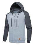 yuyangdpb Men's Zip Up Hoodie Lightweight Hooded Sweatshirt Jackets with Kanga Pocket Light/Dark XL