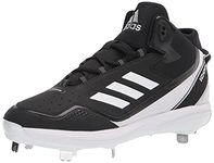 adidas Men's Icon 7 Mid Baseball Shoe, Black/White/Silver Metallic, 14