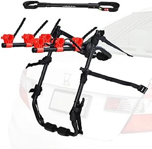 3 Bike Car Universal Carrier Rack Bicycle Trunk Rear Racks 3 Points Adjustment with One Crossbar Frame Adapter