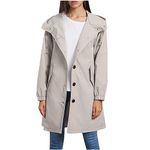 AMhomely Womens Coats Rain Jacket Outdoor Waterproof Hooded Windproof Coat Ladies Casual Loose Cardigans Pea Coat Trench Coats Lightweight Snow & Rainwear Plus Size