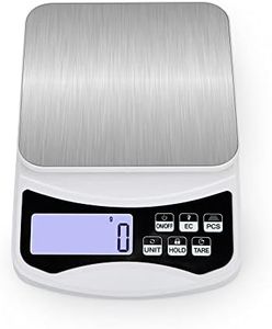 Disenkelubo Digital Postal Scale, Piece Counting, Stainless Steel Pan, Backlit LCD, Multiple Weight Units, TARE Function ,Hold Function,Power Saving Mode,Capacity: Max 10 kg (22 lb), Min 5 g (0.2 oz), Division: 1 g / 0.1 oz