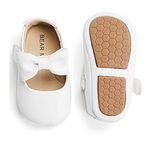 Felix & Flora Baby Infant Girls Soft Sole Floral Princess Mary Jane Shoes Prewalker Wedding Dress Shoes(White,2-2.5 Years Toddler)