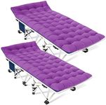 GETOVIN 2 Pack Camping Cot with Comfortable Mattress 2 Person Camping Bed Cots for Sleeping Sleeping Cot Folding Cot Heavy Duty with Carry Bag for Home Outdoor Travel