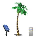 Lightshare 5FT Solar Gorgeous Palm Tree Artificial Lighted Palm Tree, 56LED Lights, Decoration for Office, Home, Party, Christmas, Nativity, Outside Patio