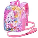 Toddler Backpack with Leash, Unicorn Safety Harness Leashes, Mini Bookbag for Children Baby Little Girls