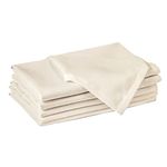 Encasa Cotton Cloth Napkins | Set of 6 | Size 43x43 cm | Natural Solid Color | Machine Washable