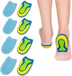 AMTAM 4 Pairs of Gel Heel Cups Plantar Fasciitis Inserts Heel Pads Insoles for Heel Spurs, Gel Heel Cushions for Heel Pain Relief Silicone Gel for Achilles Pain Relief, Fascia High Elastic Insole