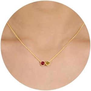 Sistble Christmas Gifts for Women, July Birthday Gifts for Women November Birthstone Necklace Valentines Day Gift Topaz Ruby Necklace Stocking Stuffers for Teens Sister Daughter Gold Jewelry