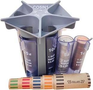 CO5IN1 Change Sorter Tube as Coin Counter Machine with Coin Wrappers, Coin Sorter Change Counter, Coin Organizer & Coin Holder Coin Roller, Empty your Pocket Change Piggy Bank & Coin Bank Quick & Easy