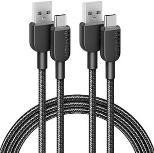 Anker USB C Cable, [2 Pack] 310 Charger Cable Fast Charging for Samsung Galaxy Note 10 Note 9/S10+ S10, LG V30 (USB 2.0, Black) (6ft)